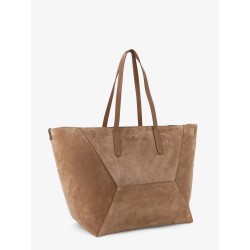 BC Duo suede shoulder bag with engraved logo