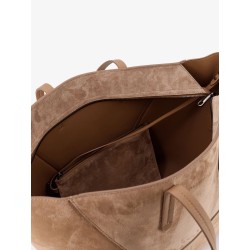 BC Duo suede shoulder bag with engraved logo