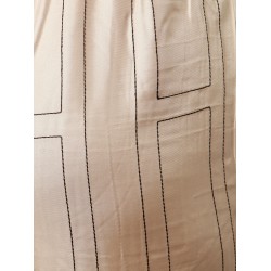 Silk trousers with monogram logo embroidery