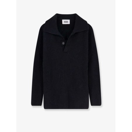 Wool polo sweater