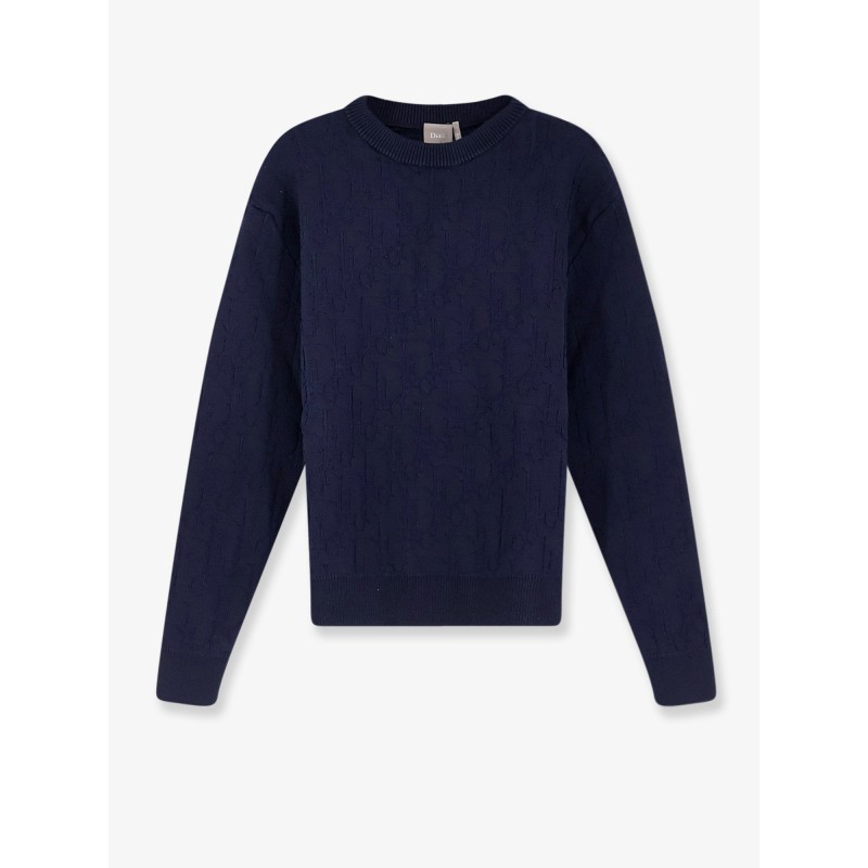 Dior Oblique cotton sweater with all-over embossed logo