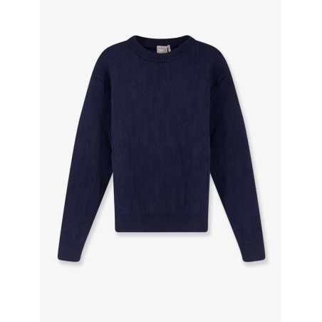 Dior Oblique cotton sweater with all-over embossed logo