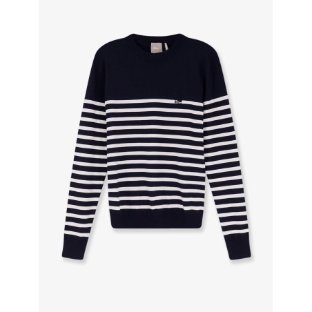 Wool sweater with striped pattern