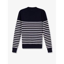 Wool sweater with striped pattern