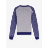 Wool sweater with bicolor pattern