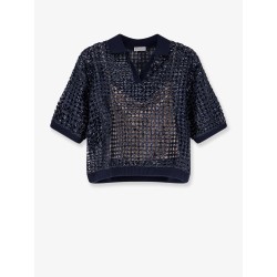 Silk and linen sweater with sequins