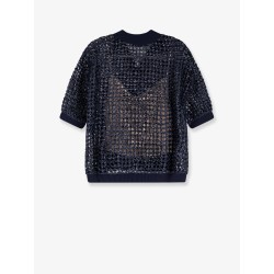 Silk and linen sweater with sequins