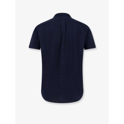 Cotton shirt with front embroidered logo