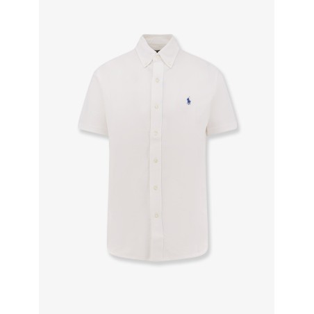 Cotton shirt with embroidered logo on the front
