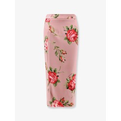 Stretch silk long skirt
