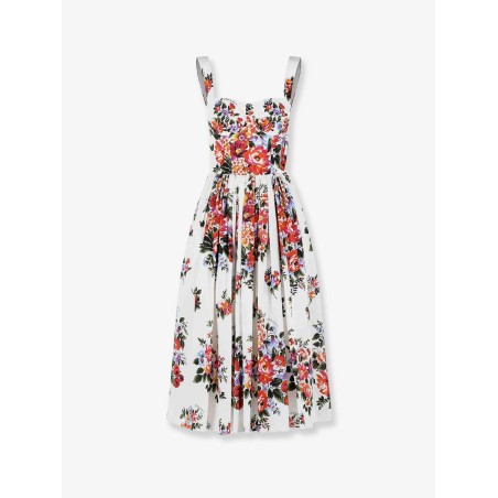 Cotton Midi dress with iconic print
