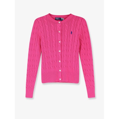 Cotton cardigan with contrasting logo