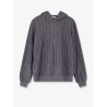 Dazzling chalk stripe embroidery cotton sweatshirt