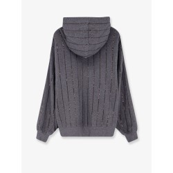 Dazzling chalk stripe embroidery cotton sweatshirt