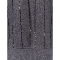 Dazzling chalk stripe embroidery cotton sweatshirt