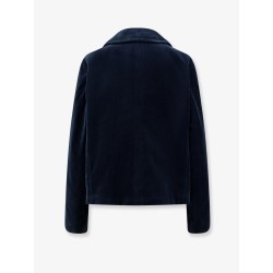 Double-breasted velvet blazer