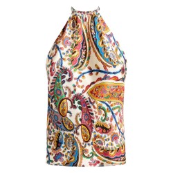 PAISLEY PRINT SILK TOP