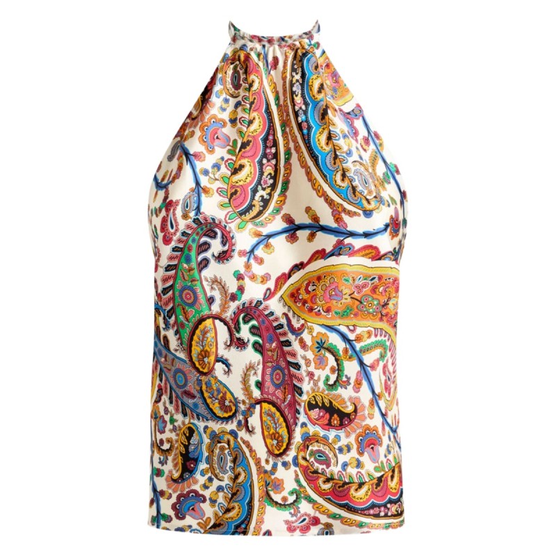 PAISLEY PRINT SILK TOP