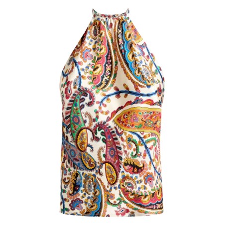 PAISLEY PRINT SILK TOP