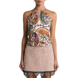 PAISLEY PRINT SILK TOP