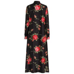 ROSE BOUQUET PRINT TWILL LONG DRESS