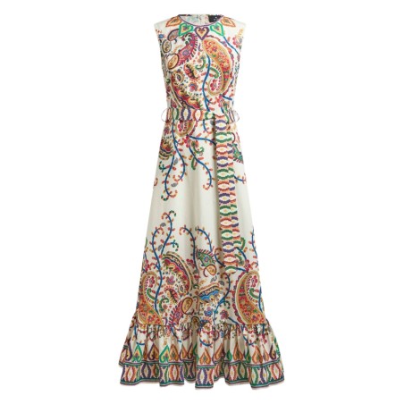 LONG DRESS WITH FLORAL PAISLEY PRINT