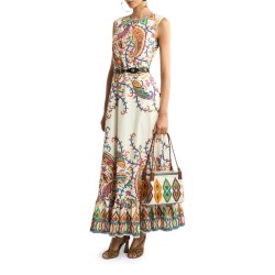 LONG DRESS WITH FLORAL PAISLEY PRINT