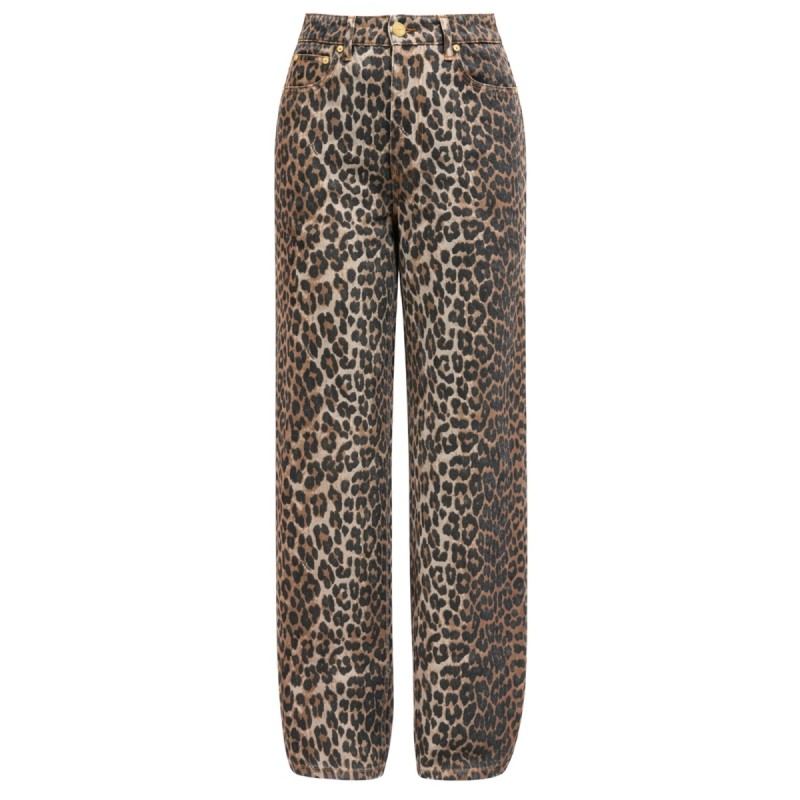 "LARI" JEANS WITH LEOPARD PRINT