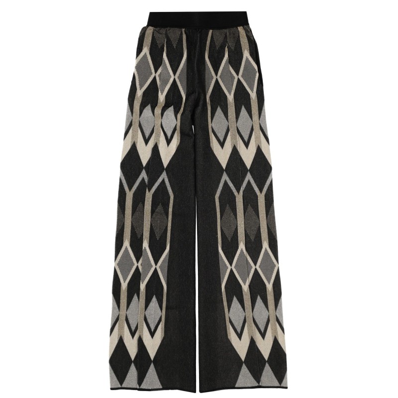 PANTS WITH GEOMETRIC LAMÉ JACQUARD DESIGN