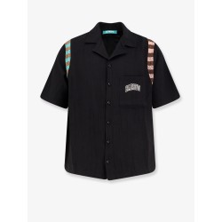 Viscose blend shirt with forntal logo print