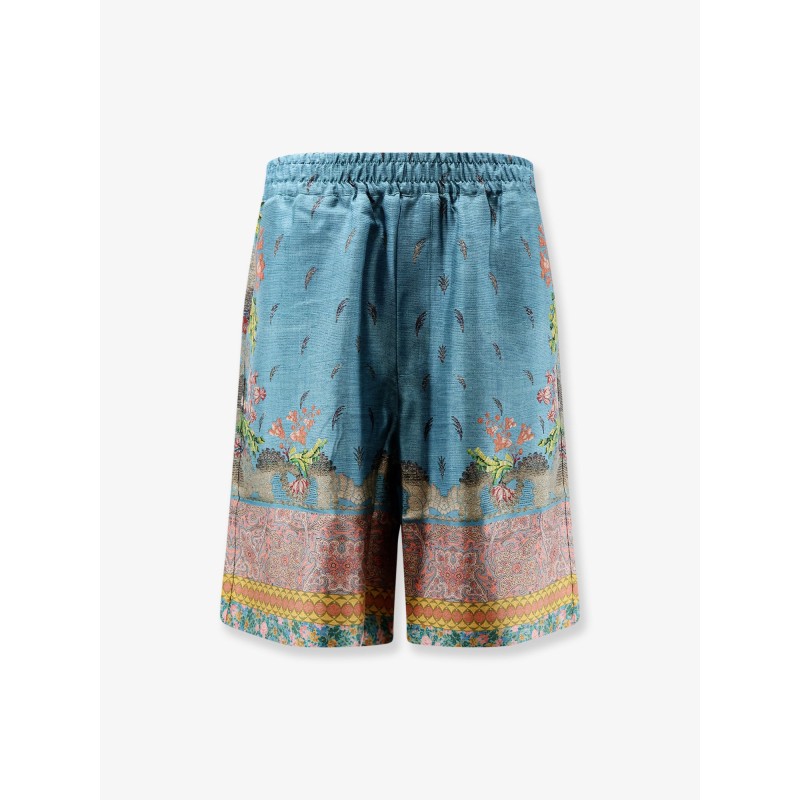 Silk bermuda shorts with floral print