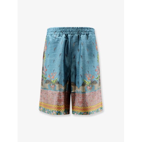 Silk bermuda shorts with floral print