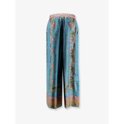 Silk trousers with multicolor print