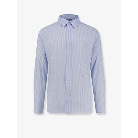 Cotton shirt with striped motif