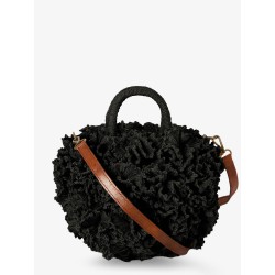Coral raffia crossbody bag