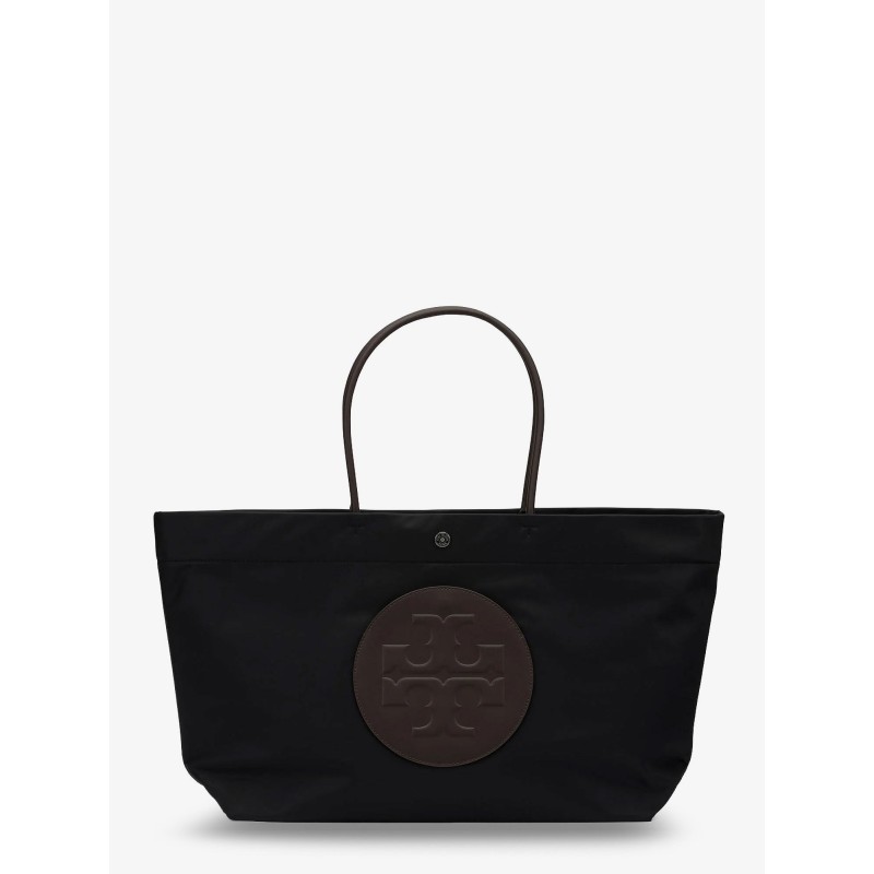 Ella Twist nylon shoulder bag with maxi front logo patch