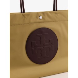 Ella Twist nylon shoulder bag with maxi logo patch on the front