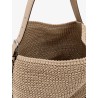 Leather shoulder bag with woven pattern