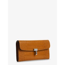 T-Lock crocodile-print leather wallet