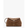 Suede T-Lock Clutch