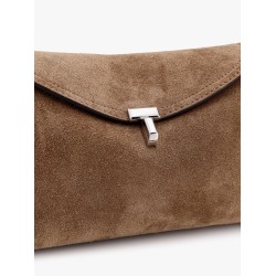 Suede T-Lock Clutch