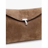 Suede T-Lock Clutch