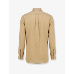 Linen shirt with logo embroidery