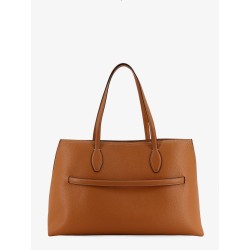 Leather shoulder bag with lettering logo on the front