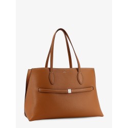 Leather shoulder bag with lettering logo on the front