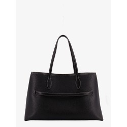 Leather shoulder bag with lettering logo on the front