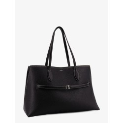 Leather shoulder bag with lettering logo on the front