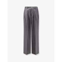Wool blend trousers with striped motif