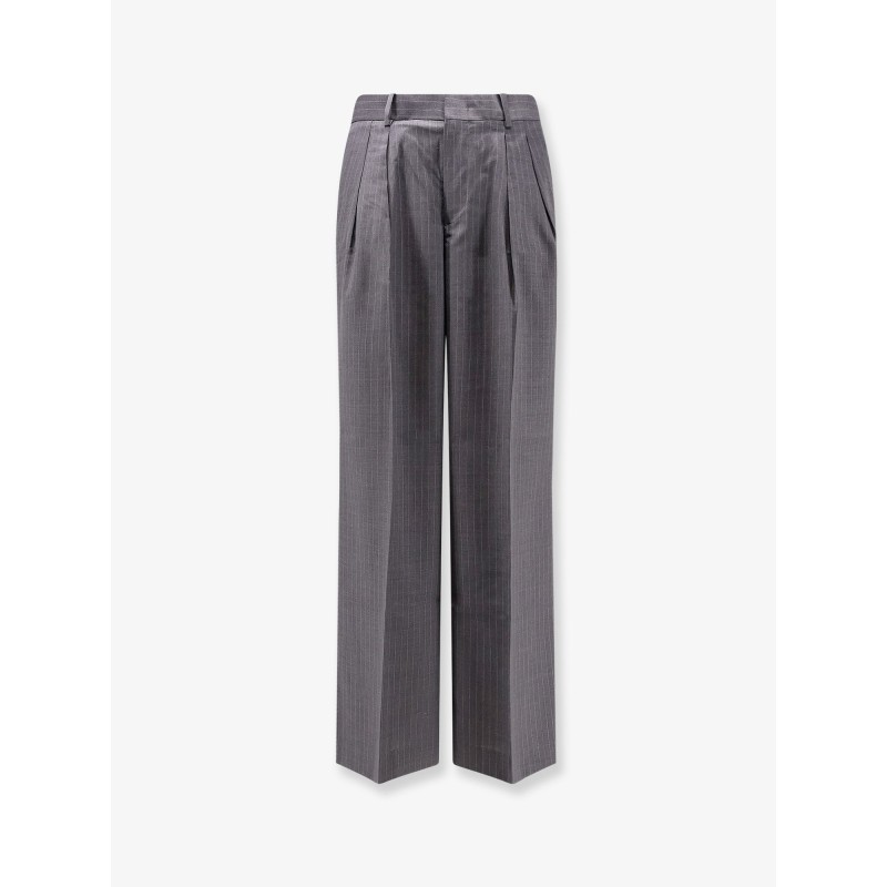 Wool blend trousers with striped motif