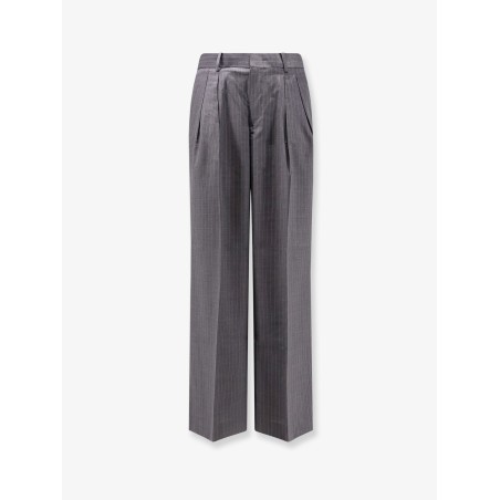 Wool blend trousers with striped motif